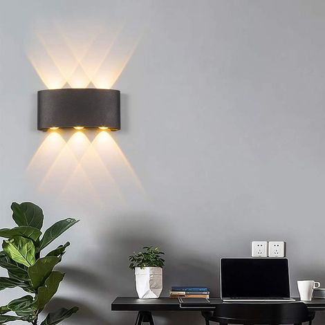 Aiducho 6w Led-wandleuchte Für Den Innen- Und Außenbereich, Aluminium, Wasserdicht, Auf- Und Abwärtsbeleuchtung Für Schlafzimmer, Wohnzimmer, Küche, Garten, Balkon (6w, Warmweiß)