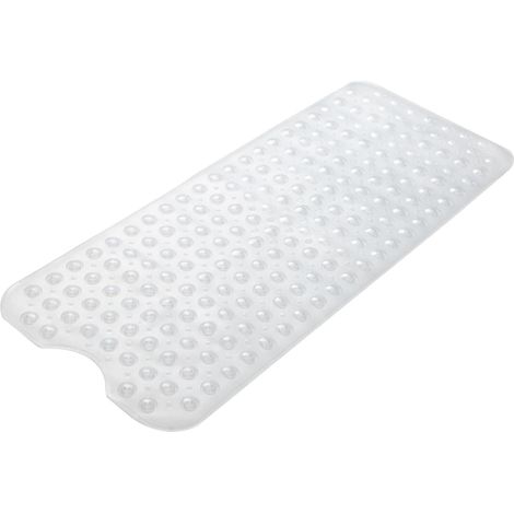 Aiducho Rutschfeste Badematte, 40×100 Cm Duschmatte Mit Saugnäpfen Und Abflusslöchern, Pvc, Schimmelresistent, Maschinenwaschbar (weiß)
