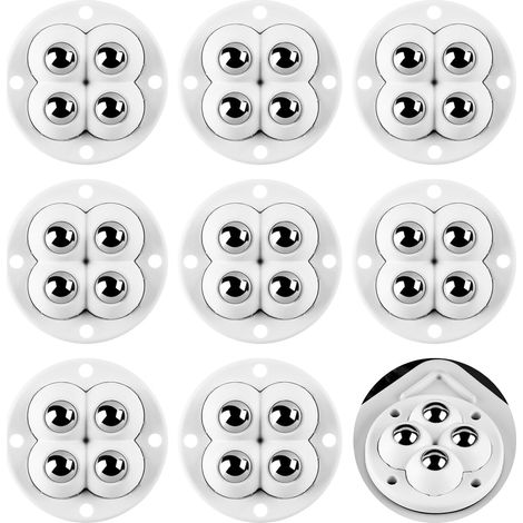 Aiducho Set Mit 8 Massiven, Selbstklebenden 360°-rollen – Kleine Kugellagerrollen Für Möbel – Mini-kugellagerrollen – Selbstklebende Rollen Für Aufbewahrungsboxen