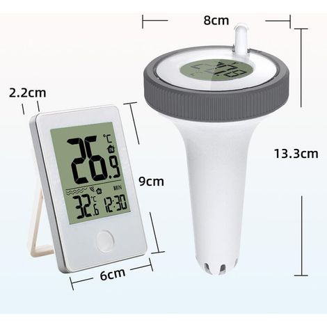 Aiducho Drahtloses, Schwimmendes Digitales Poolthermometer, Elektronisches Wassertemperaturthermometer Mit Digitalem Empfänger Und Lcd-bildschirm
