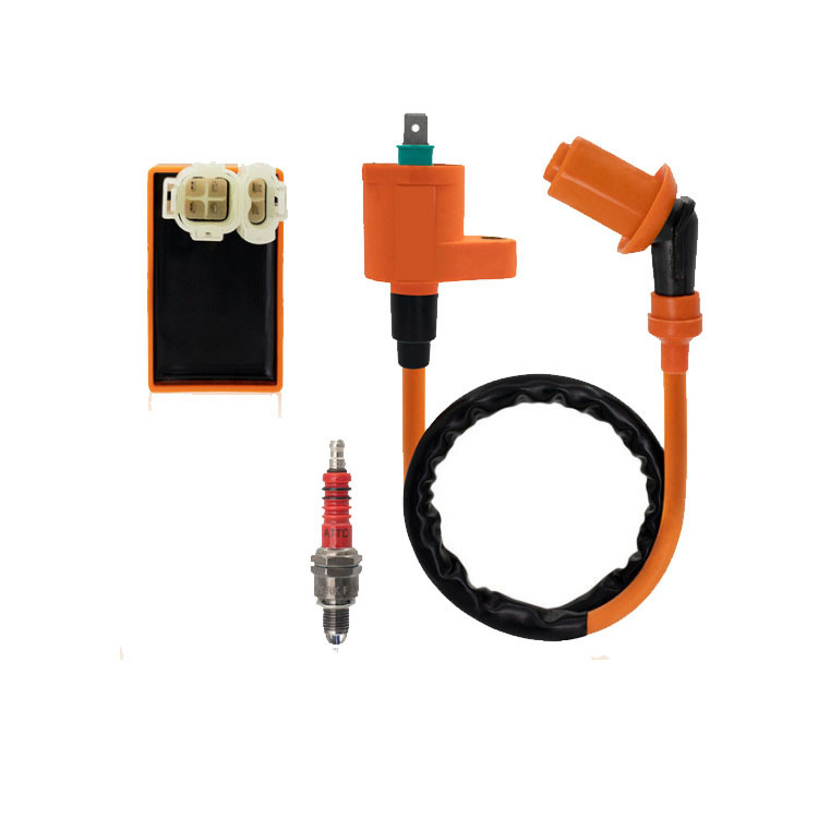 Gy6/50cc/125cc/150cc Modifikations-kit, 3-teilig: Orange Hochspannungszündspule, A7tc Zündkerzen