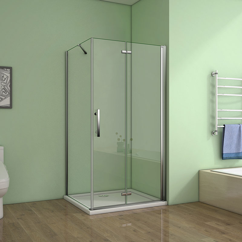 120cm Tür X 76cm Seitenwand Xh.195cm 6mm Nano Glas Falttür Drehtür