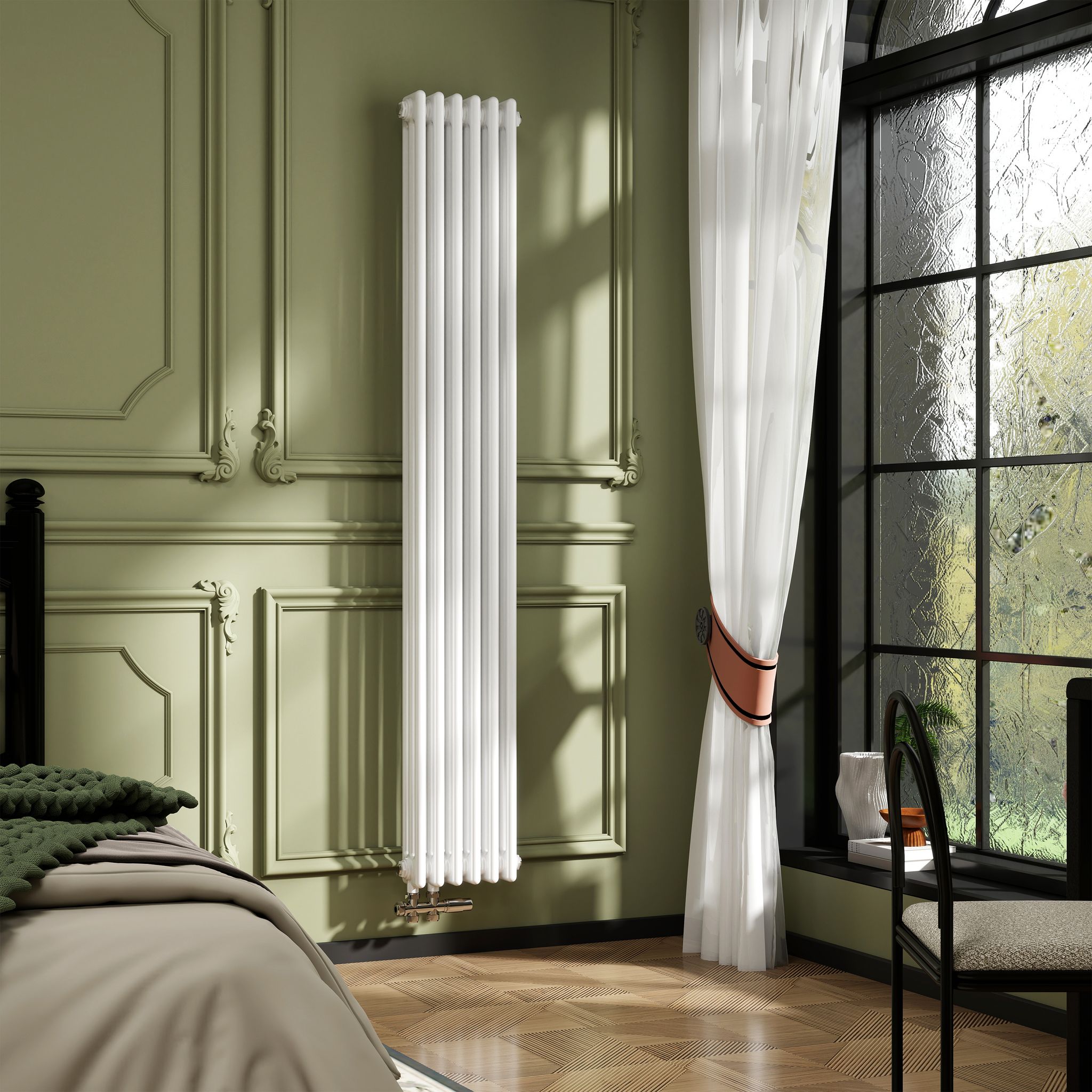 Aica Traditioneller 3-säulen Heizkörper 1800x290mm Weiß Aus Stahl