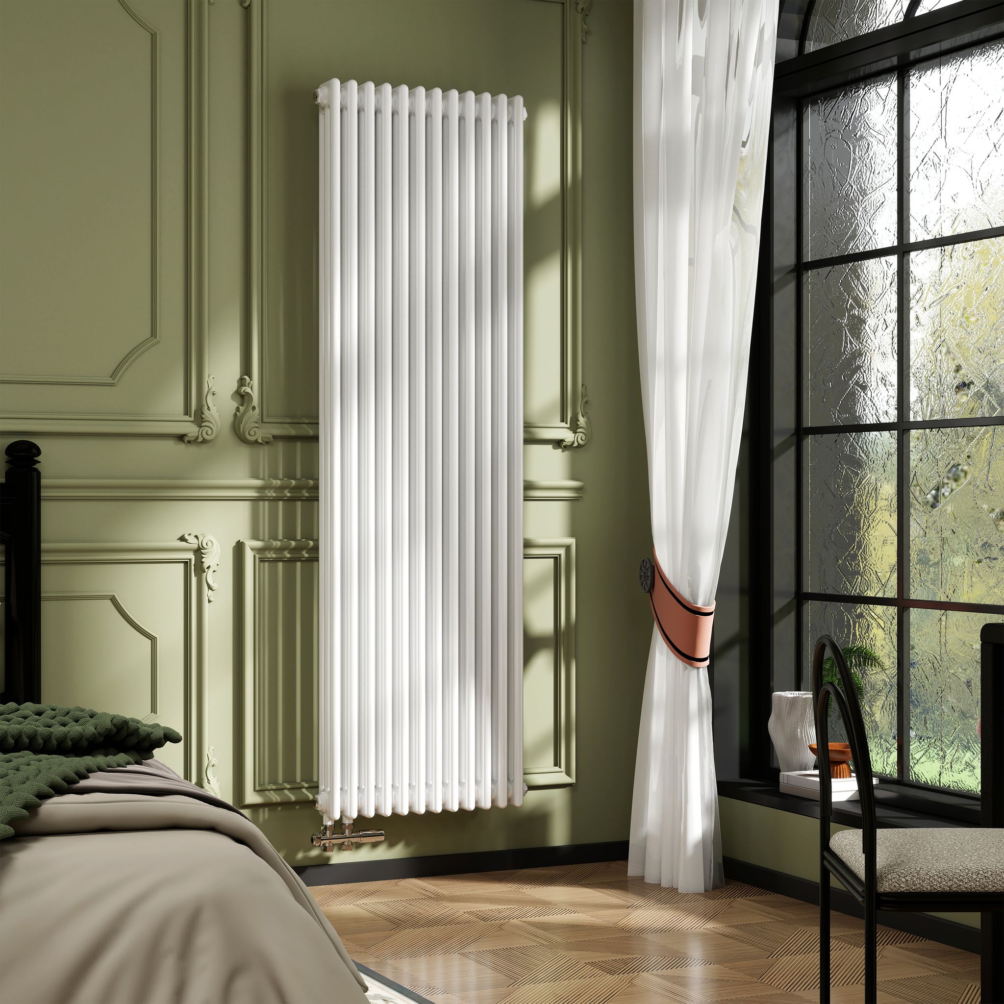 Aica Traditioneller 3-säulen Heizkörper 1800x560mm Weiß Aus Stahl