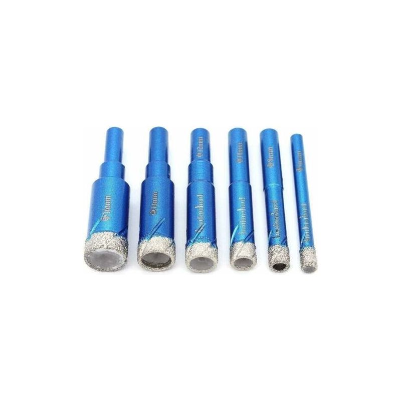 Pa 6-teiliges Diamantbohrer-set (6, 8, 10, 12, 14, 16 Mm) Für Porzellan, Keramikfliesen, Granit, Marmor, Trockenbohren, Winkelschleifer