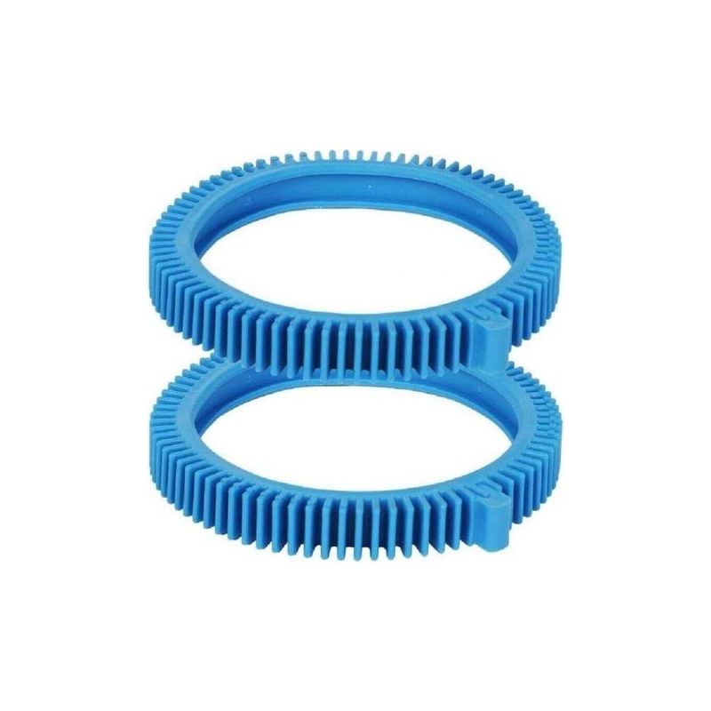 Paar Blaue Front-poolreifen Mit Düsenreinigungsrädern Und Adapter (2 Stück)