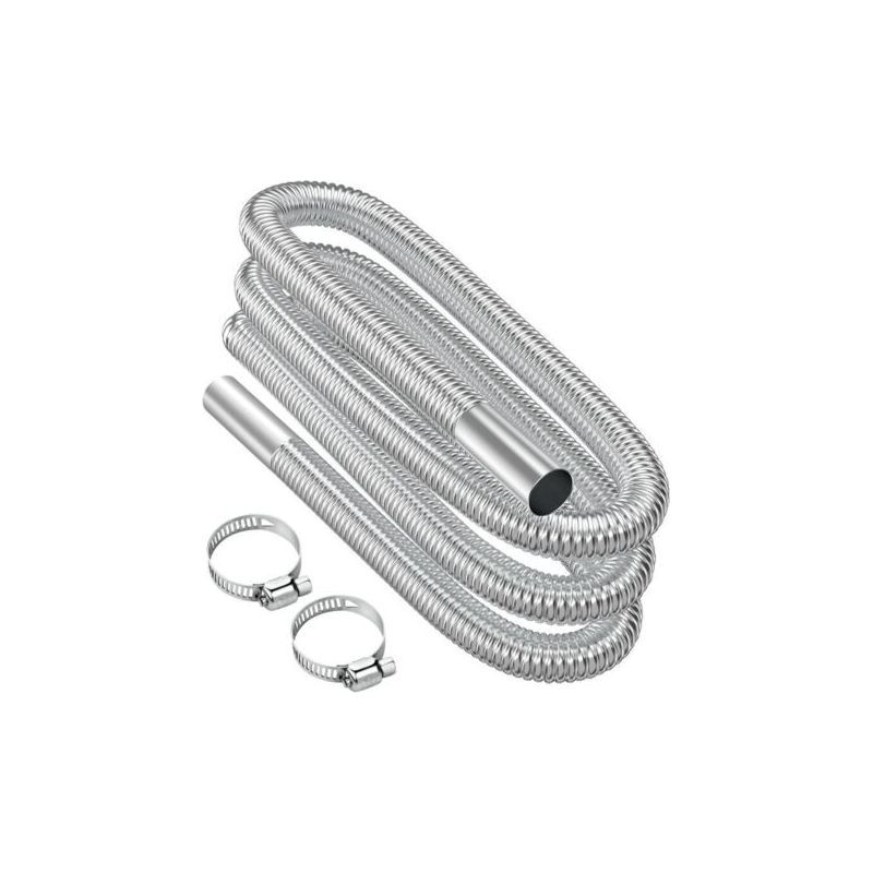 Lntyq Auspuffrohr, 300 Cm Tragbares, Flexibles Edelstahl-auspuffrohr Mit 2 Edelstahlklemmen, Auto-auspuffrohr (25 Mm) Für Dieselheizungen