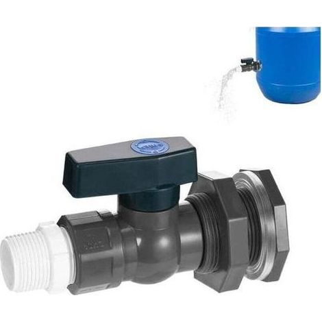 Zwei 3/4"-regenwasserhähne Mit Pvc-ventil, Wandanschluss Und Schlauchadapter Für Garten, Pool Und Aquarium