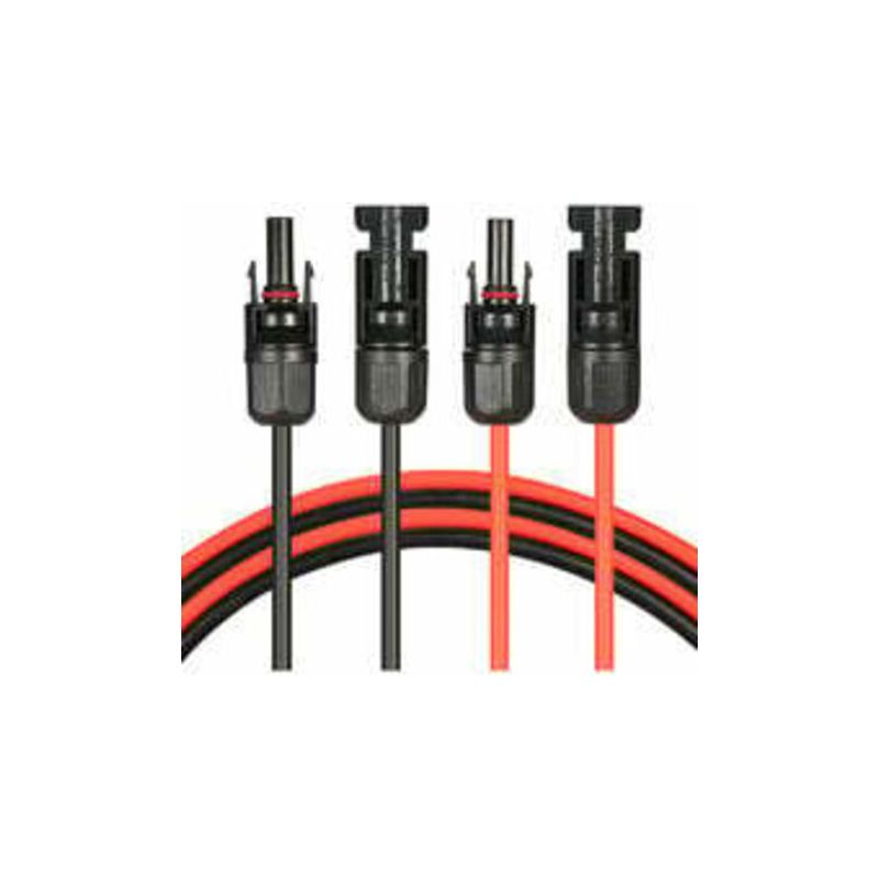 Pa Cable De Extensión De Panel Solar Con Conector Mc4, Par Rojo + Negro, 14awg 3 Metros / 10 Pies