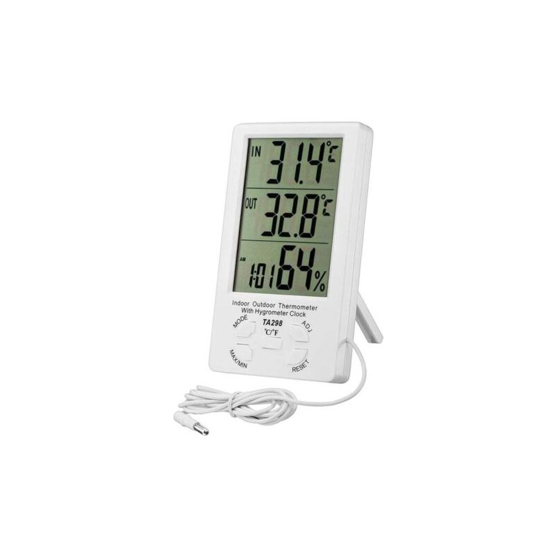 Digitales Thermometer-hygrometer (pa), Lcd-digitalthermometer Mit Sonde, Hygrometer Für Innen- Und Außenbereich, Temperatur- Und Feuchtigkeitsmesser, Sensortester Für Kühlschrank, Büro, Aquarium