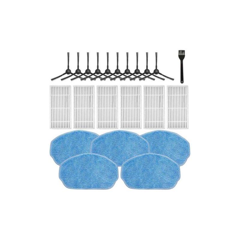 Pa-ersatzteile Für Saugroboter: 6 Filter, 5 Reinigungspads, 10 Seitenbürsten. Kompatibel Mit Den Modellen Br151 Und G20.