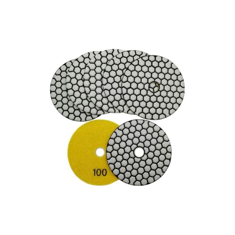 Set Mit 7 Diamantscheiben (100 Mm) – Trockenpolieren Von Marmor, Granit Und Beton – Entfernen Von Kratzern Und Unebenheiten
