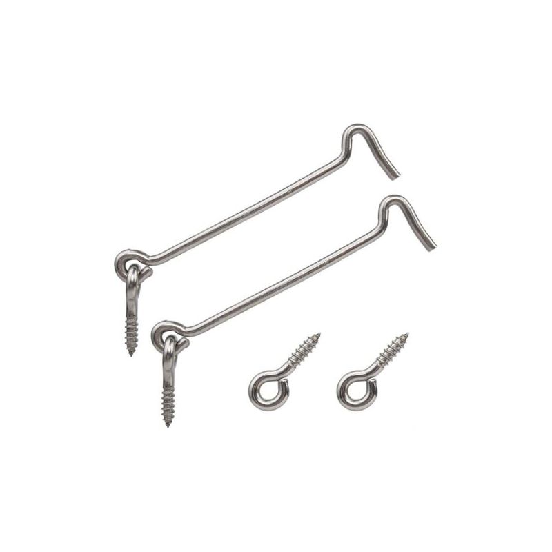 Pa Ösenhaken Aus Edelstahl 304, 150 Mm, Für Fenster, Garten, Garage, Schiebetür, Silberfarben, Mit Schrauben, 2 Stück