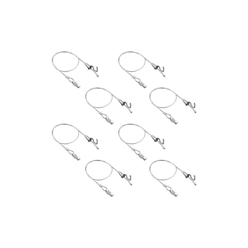 Pa Bilderaufhängeset Mit Haken, 8-teilig, Verstellbar, Edelstahl, Robust, Drahtseilaufhänger, Professionelles Kunstbild-display-set (1 M, Kleiner Haken)