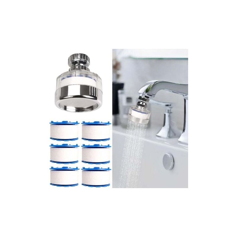 Pa 7-teiliges Spülbecken-wasserfilterset, Inklusive Filterkartuschen, Einem Um 360° Drehbaren Universal-spülbeckenarmaturfilter, Entfernt Fluorid Aus Hartem Wasser.