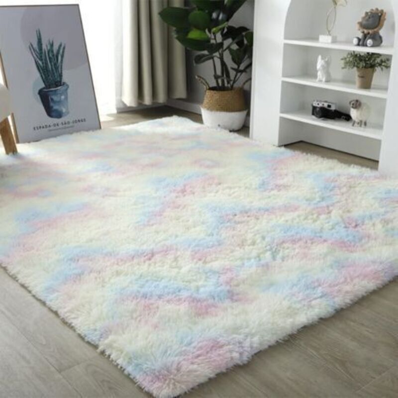 Flauschiger, Rutschfester Wohnzimmerteppich, Weicher Und Bequemer Hochflorteppich Für Schlafzimmer, Großer, Waschbarer Kinderteppich Für Schlafzimmer, Wohnzimmer, Flur, Badezimmer, Küche, 60 X 120 Cm