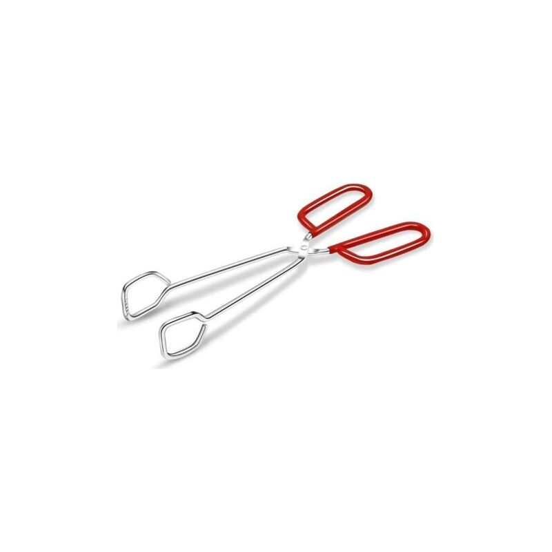 Pa Hochleistungs-küchenzange Aus Edelstahl, 25 Cm (10 Zoll) - Komfortabler, Rutschfester Roter Griff, Scherenform, Hitzebeständig, Geeignet Für Grills