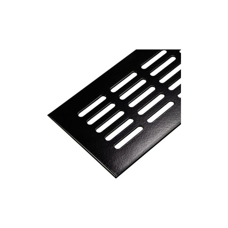 Lntyq – Quadratisches Lüftungsgitter 600 X 80 Mm – Schwarz Eloxiertes Aluminium – 71 Cm² Luftdurchlass – Schnelle Montage Für Heizung Und Lüftung