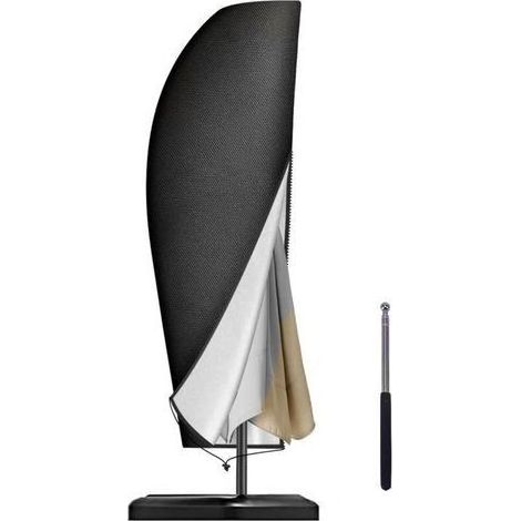 Paar Seitlich Angebrachte Sonnenschirmhüllen Aus Wasserdichtem Oxford-gewebe – Reißfest – Teleskopstange Für Einfache Montage – Maße: 265 X 40/70/50 Cm