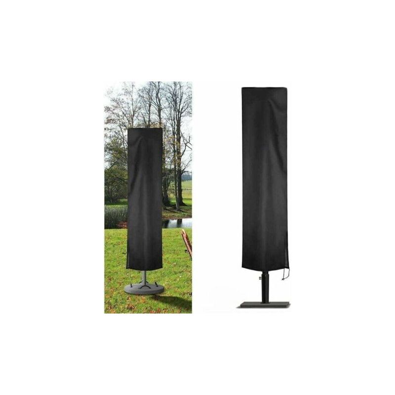 Pa Ampelschirm-abdeckung Für Den Garten Aus 210d Oxford, Wasserdicht, Abdeckung Für Gartenschirm, Schutzhülle Für Ampelschirm, Anti-uv/staub/regen/wind (240 X 57 X 57 Cm, Schwarz)