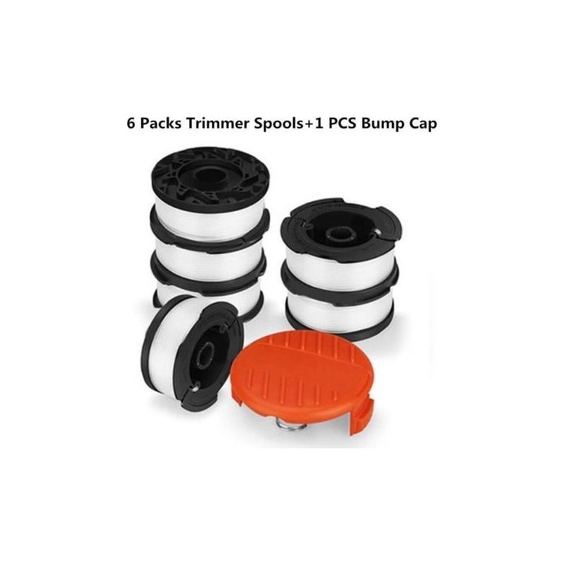 Paar Black + Decker Af-100 30ft 0.065" 6-teilige Trimmerfadenspulen + Spulenkappe