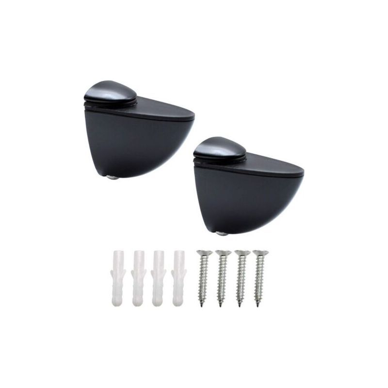 Lntyq Regalhalterungen, 2 Stück Wandregalhalterungen, Glasregalhalterungen, 3-20 Mm Zink-glashalterclips, Verstellbare Wandbefestigungen, Schwarze Glasklemmen Für Treppen