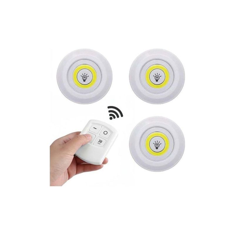 Dieses Set Beinhaltet Eine Ferngesteuerte Lampe, Eine Batteriebetriebene Weiße Led-klebelampe (batterien Nicht Im Lieferumfang Enthalten), Geeignet Für Küchen, Schlafzimmer Oder Badezimmer.