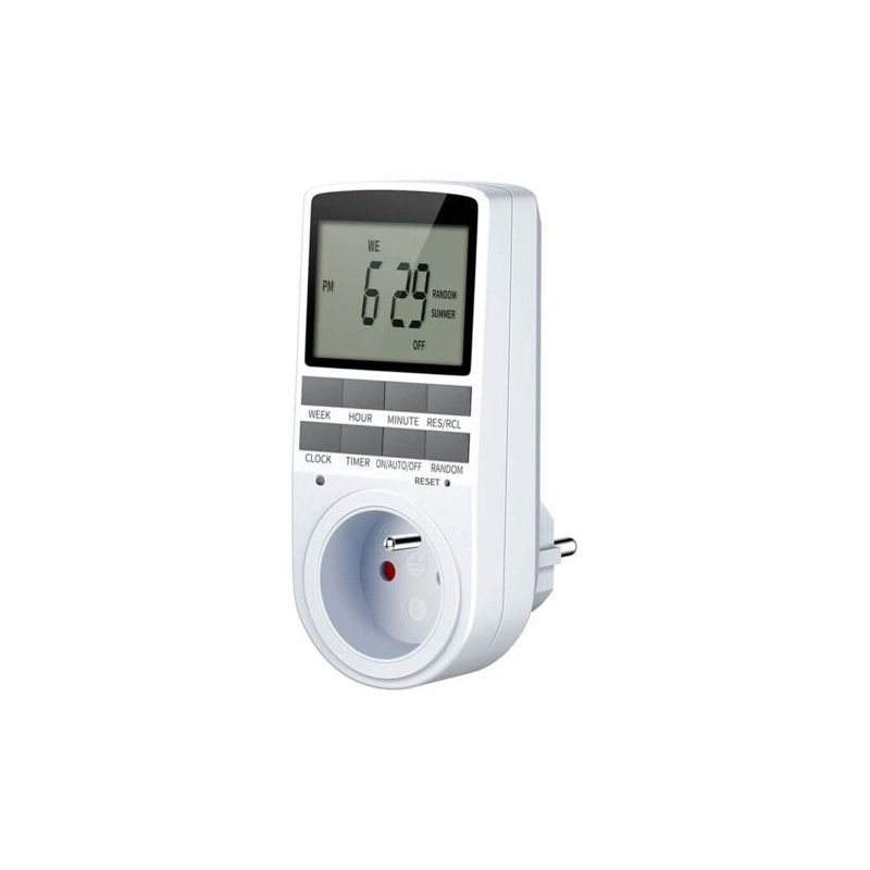 Programmierbarer Digitaler Zeitschalter Für Die Steckdose Mit Großem Lcd-display, 10 Tages-/wochenprogramme Mit Diebstahlschutz Und Zufallsmodus, Max. 36