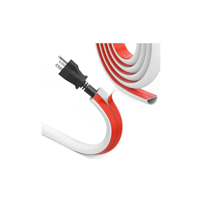 Pa Mini-kabelkanal, Halbrunde Kabelabdeckung, Kabelkanal, Selbstklebendes Band Zum Abdecken Von 1 Ader, Flexible Kabelabdeckung Für Kabel Auf Dem Boden Oder An Der Wand, Weiß, 15 × 10 Mm – 3 Meter