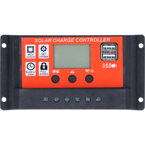 40a 12v/24v Pwm-solarladeregler, 6-stufiger Batterieregler Mit Lcd-anzeige, Photovoltaik-modulsystem