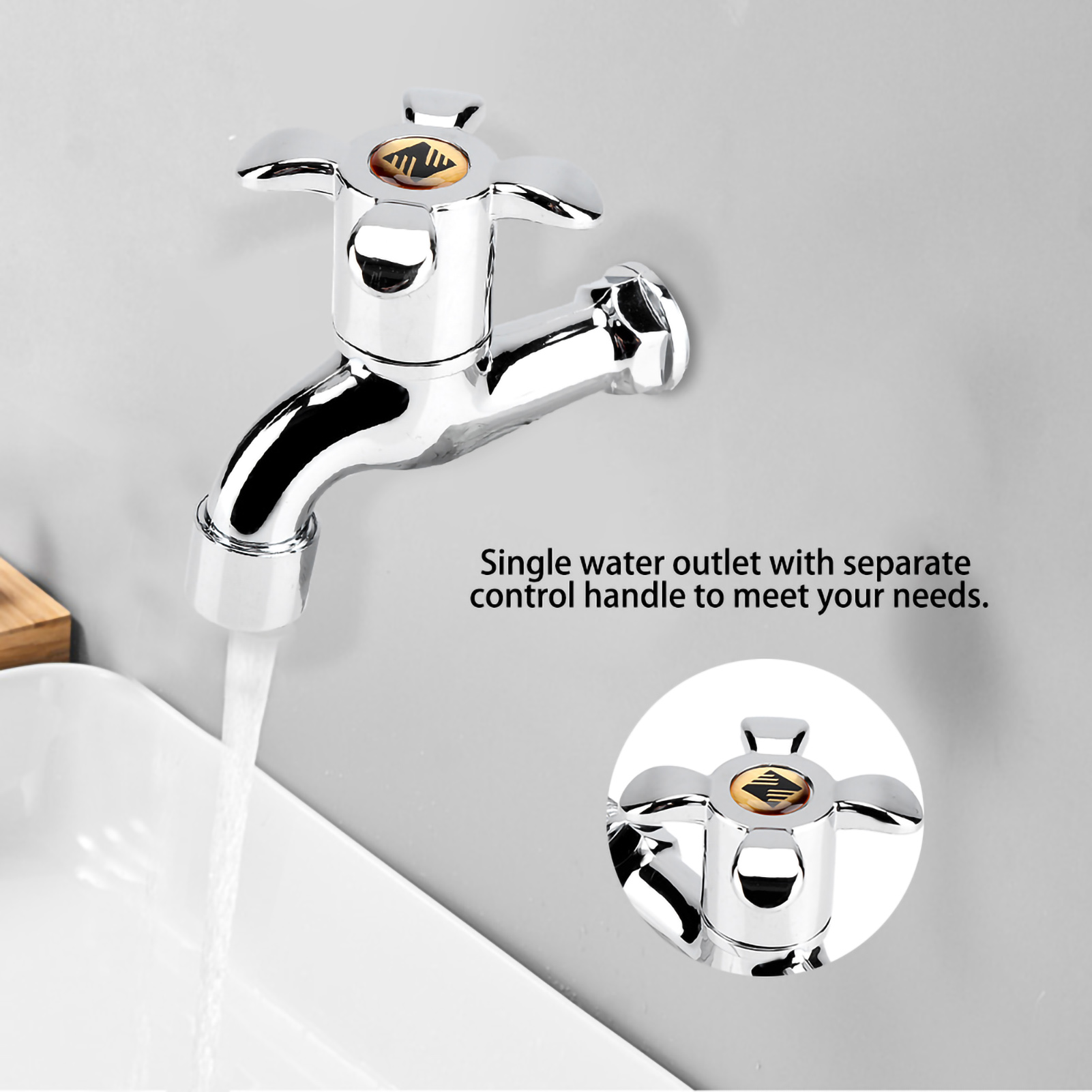 Wasserhahn Für Waschmaschine Und Waschbecken Aus Kunststoff Mit Einem Auslauf Und Griff Nr. 4
