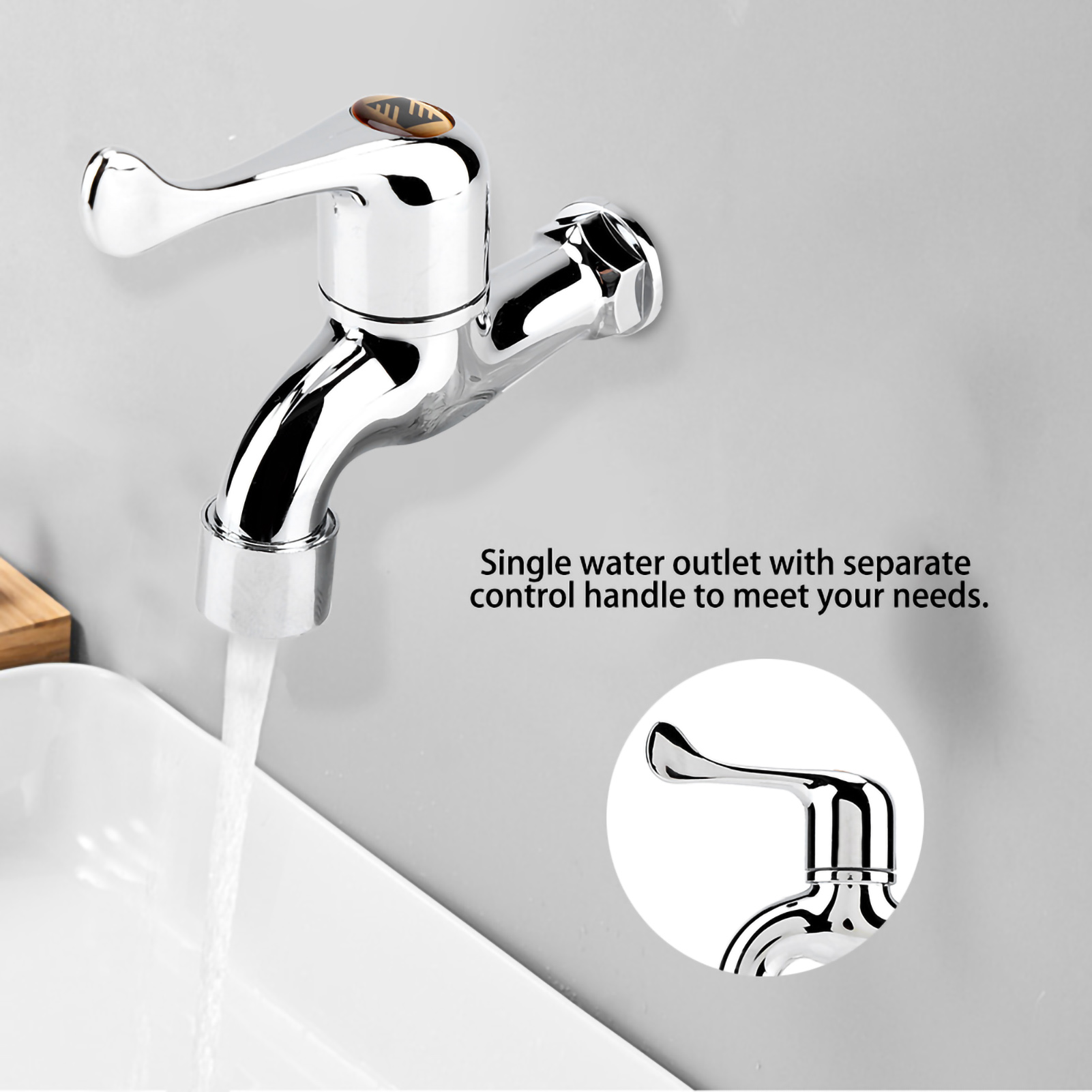 Wasserhahn Für Waschmaschine Und Waschbecken Aus Kunststoff Mit Einem Auslauf Und Griff 1