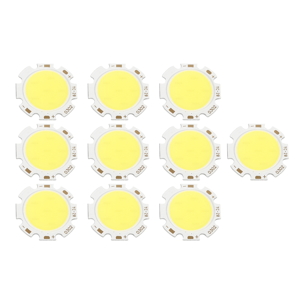 10 Stück Runde Cob 3w Hochleistungs-led-chip-lampen, Weiß