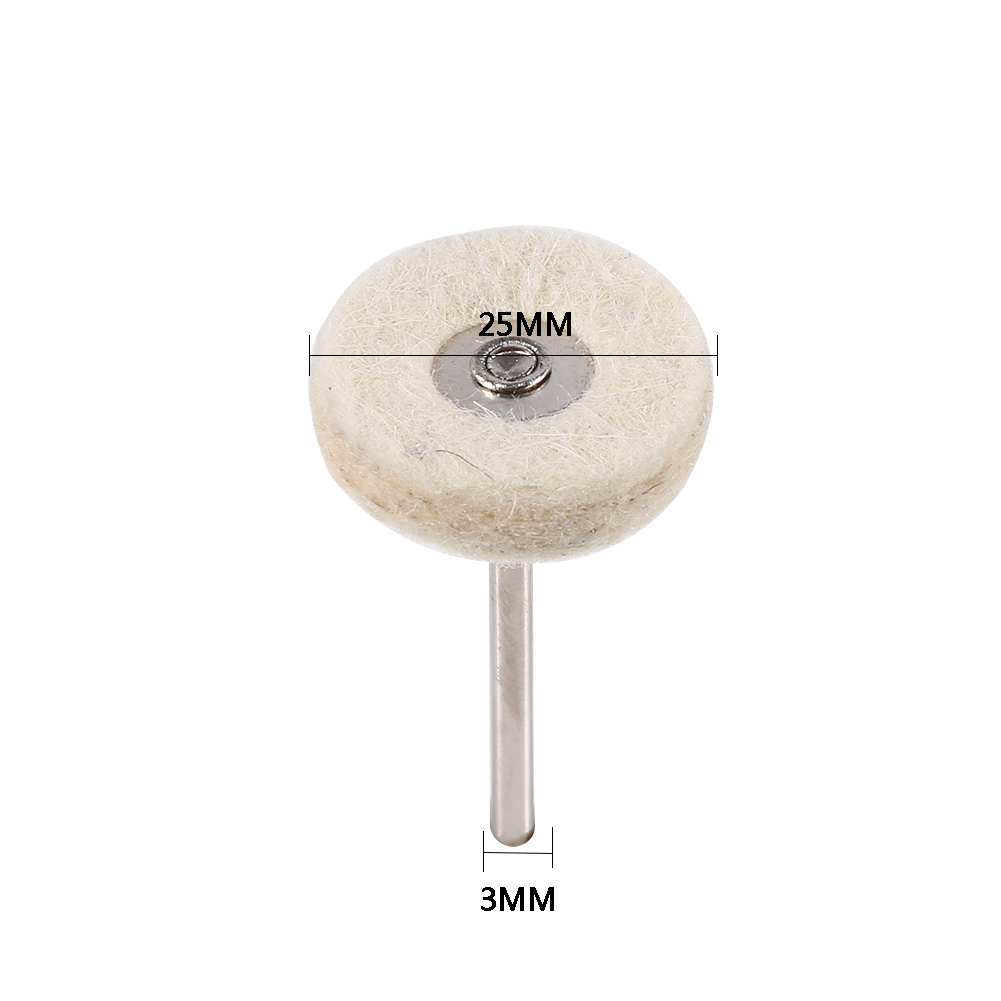 10 Stück 25 Mm Wollfilz-polierscheiben Mit Griff Für Bohrmaschinen Und Schleifmaschinen (rotationswerkzeuge)