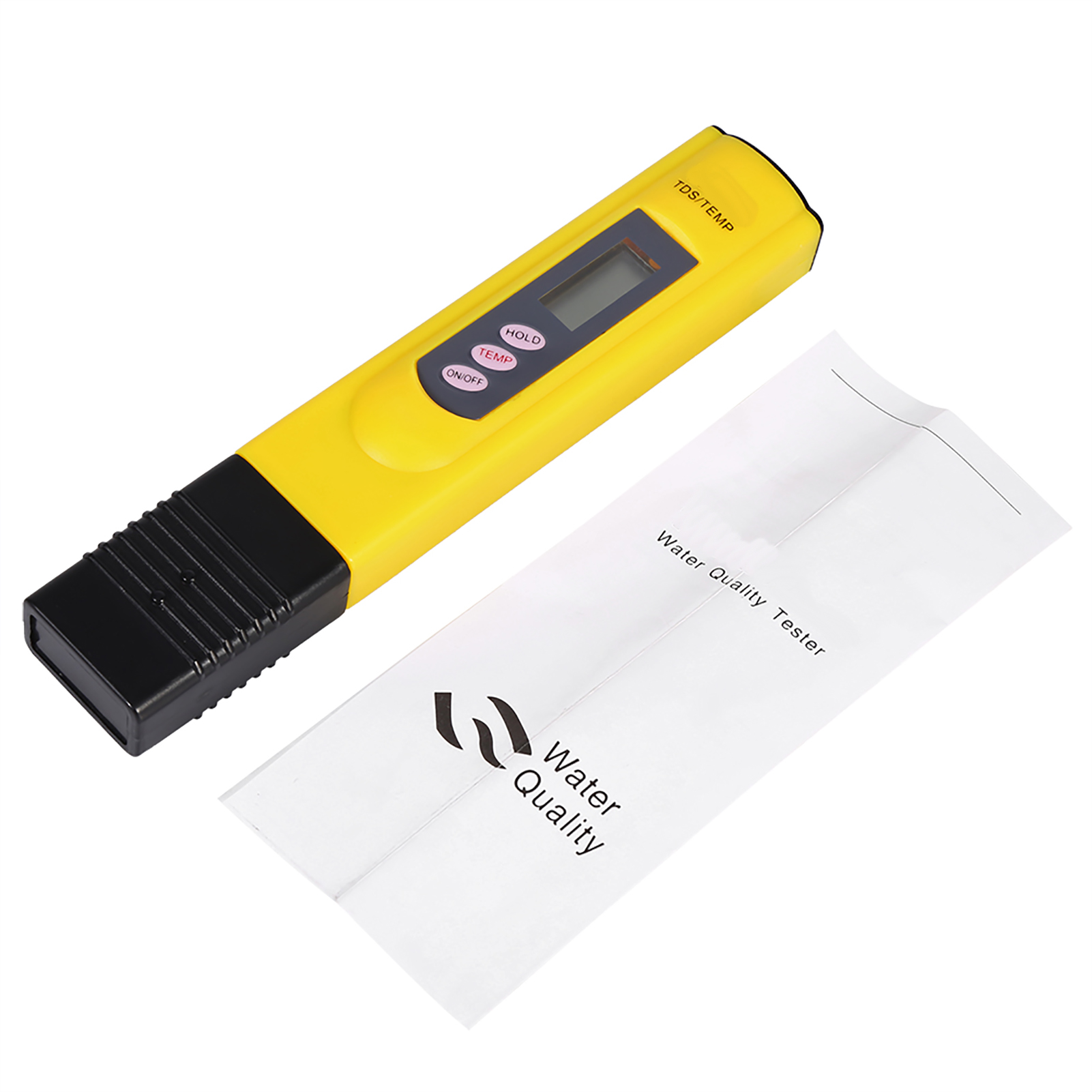 Neuer Lcd-wasserqualitätsprüfstift Mit Reinheitsfilter Und Tds-messgerät (0–9999 Ppm, Temperaturanzeige, Gelb)