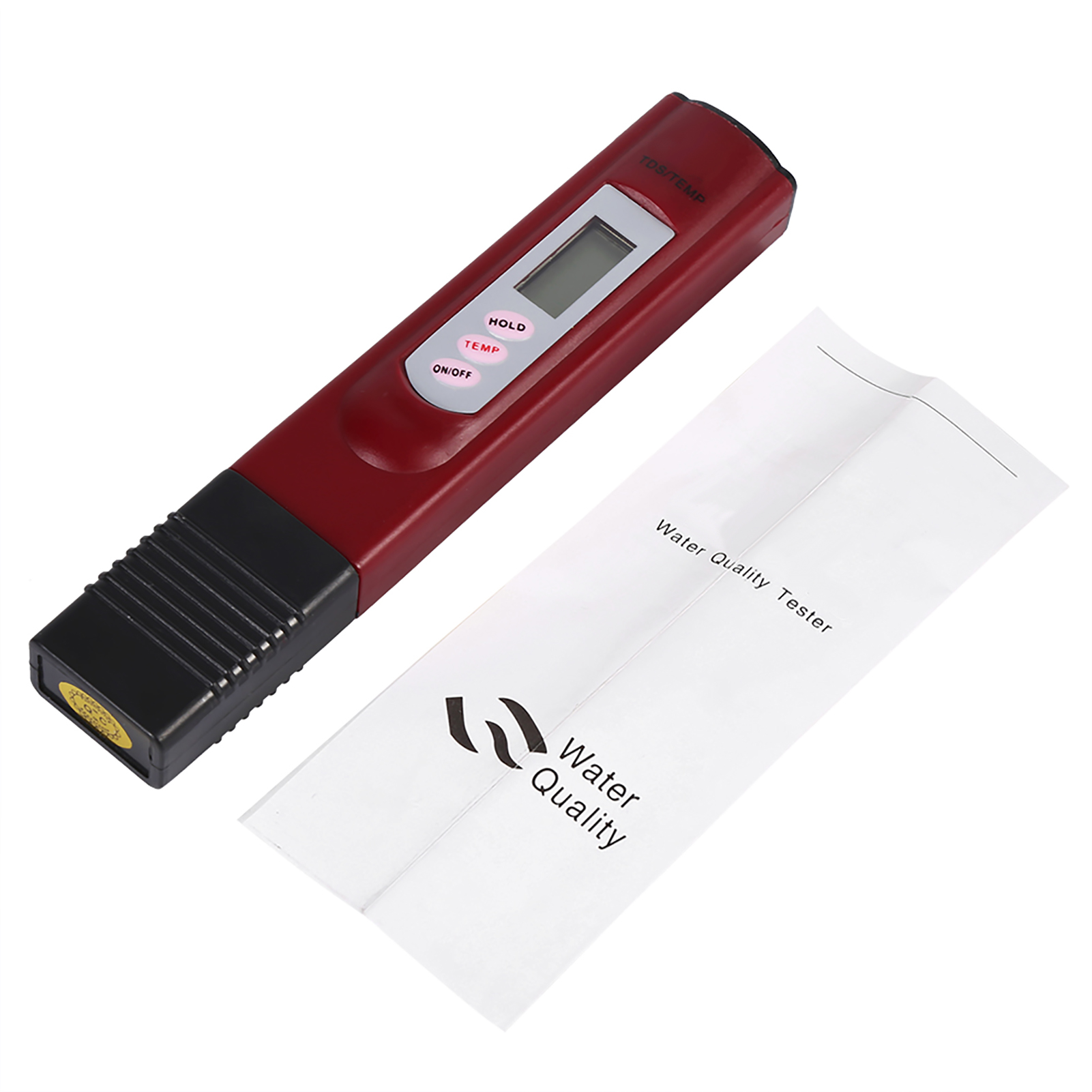 Digitaler Lcd-wasserqualitätsprüfstift Mit Reinheitsfilter Und Tds-messgerät (0–9999 Ppm, Temperatur, Rot)