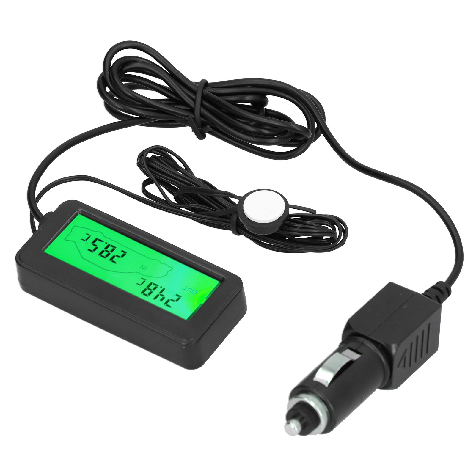 Mini-thermometer, Elektronisches Temperaturmessgerät Mit Lcd-anzeige, 12 V Dc, Für Auto, Innen- Und Außenbereich, Grün
