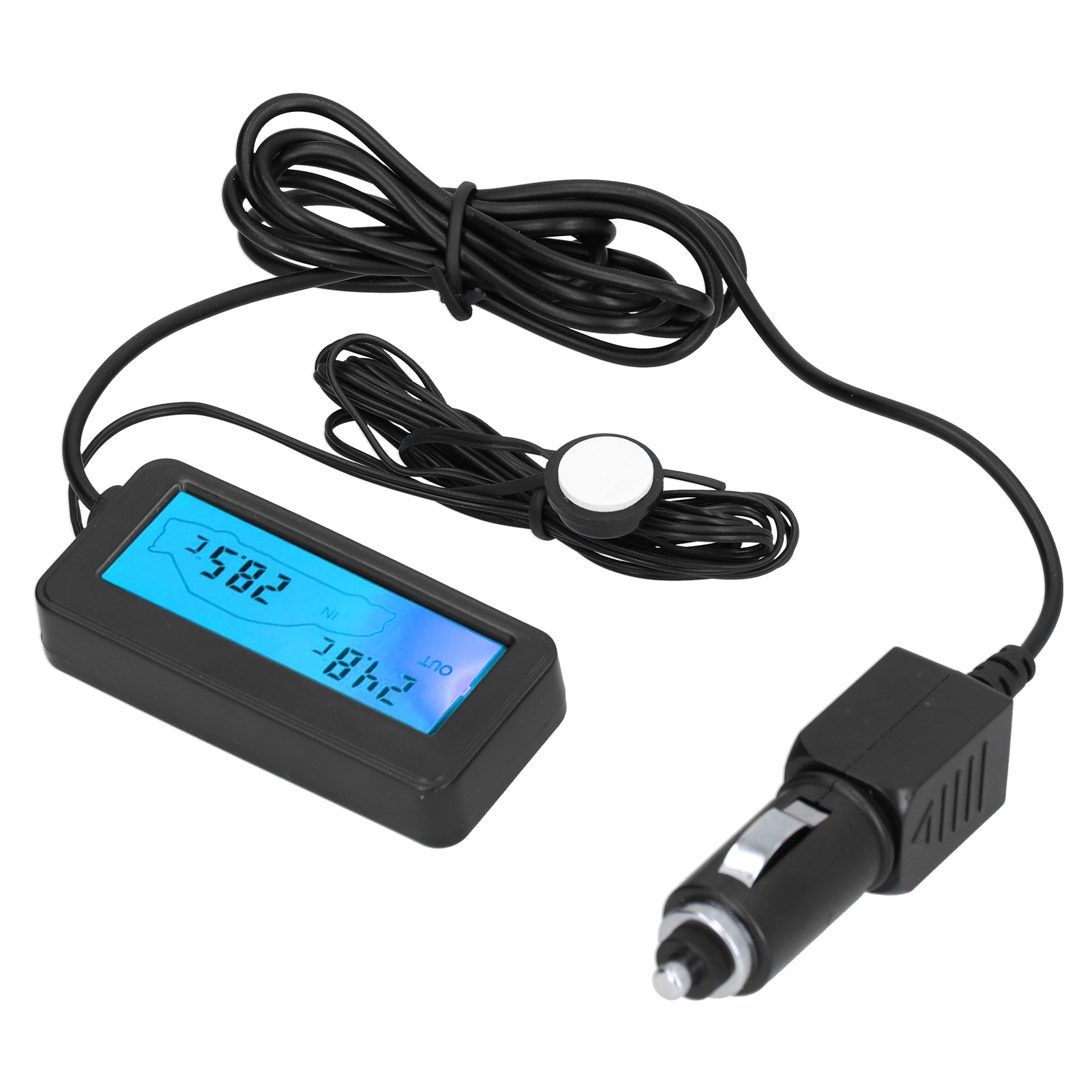 Mini-thermometer, Elektronisches Temperaturmessgerät Mit Lcd-anzeige, 12 V Dc, Für Auto, Innen- Und Außenbereich, Blau