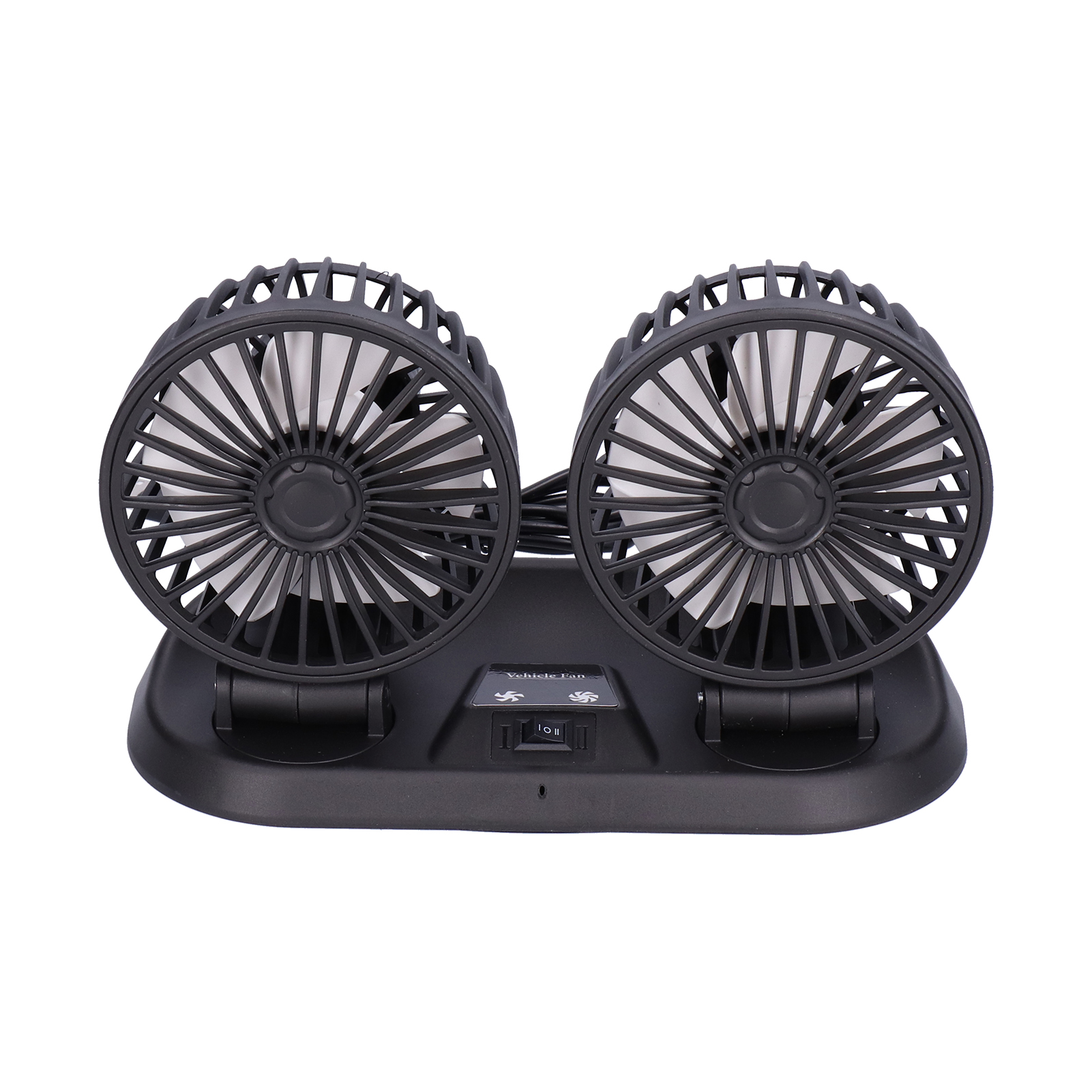 Elektrischer Autoventilator, 360° Drehbar, Doppelkopf, 5 Flügel, Usb-betrieben, Mit Parkplatznummernaufkleber Für Fahrzeuge