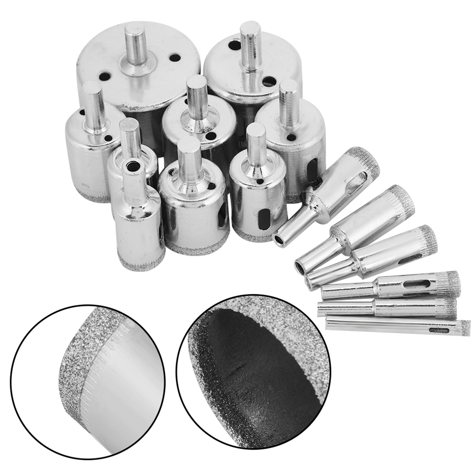 15-teiliges Set Diamantbeschichteter Kernbohrer 6–50 Mm Lochsäge Für Fliesen, Keramik, Glas, Porzellan Und Marmor