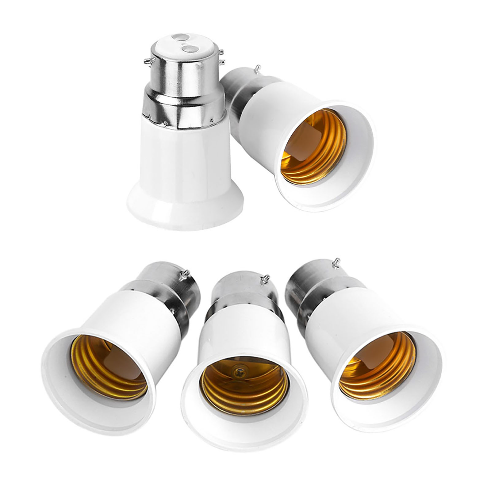 5 Stück B22 Stecker Auf E27 Buchse Sockel Adapter Lampenfassungen