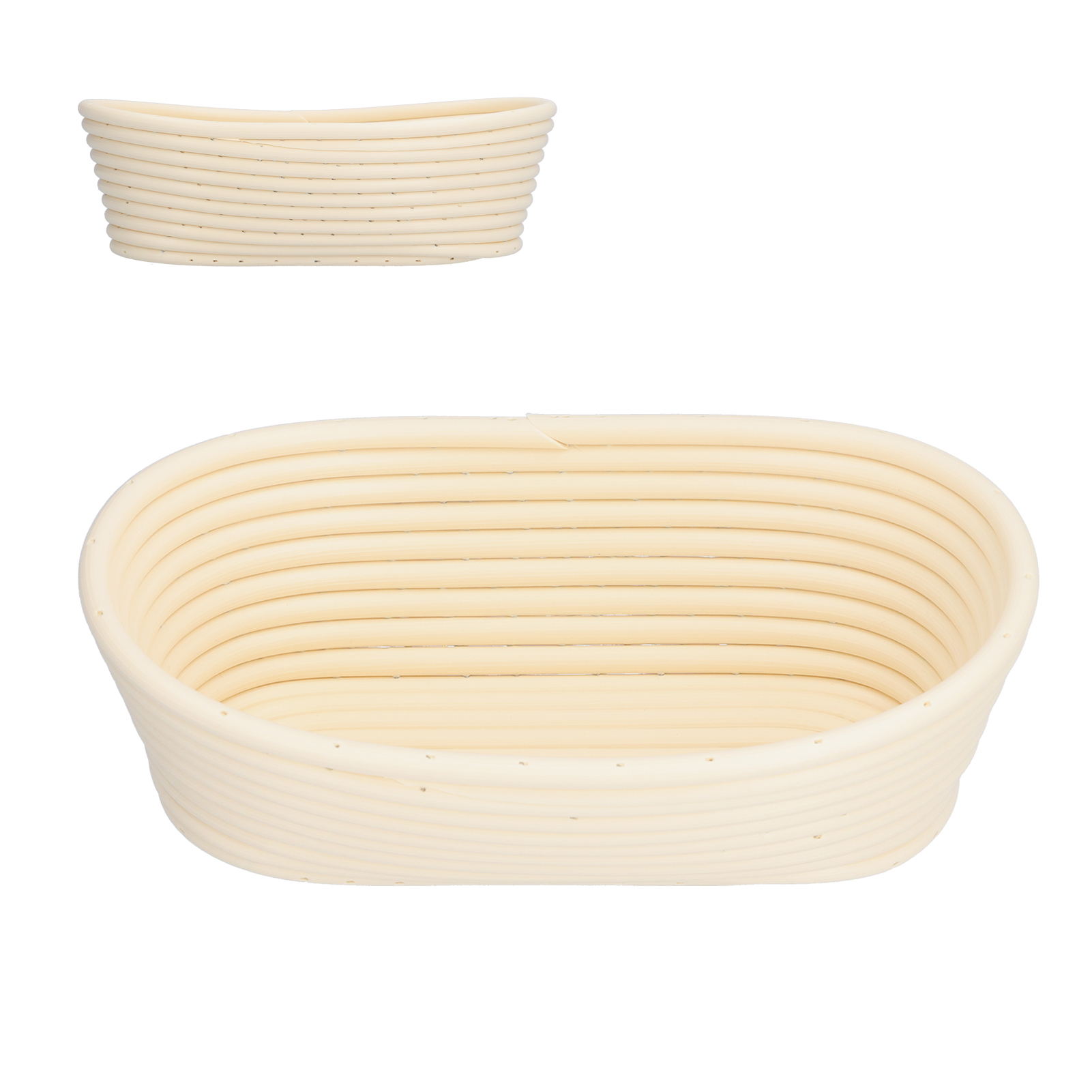 Waschbarer Gärkorb Für Brot, Innovative Form, Backform Für Küche Und Backstube, Beige, Oval, 25 X 15 X 8 Cm
