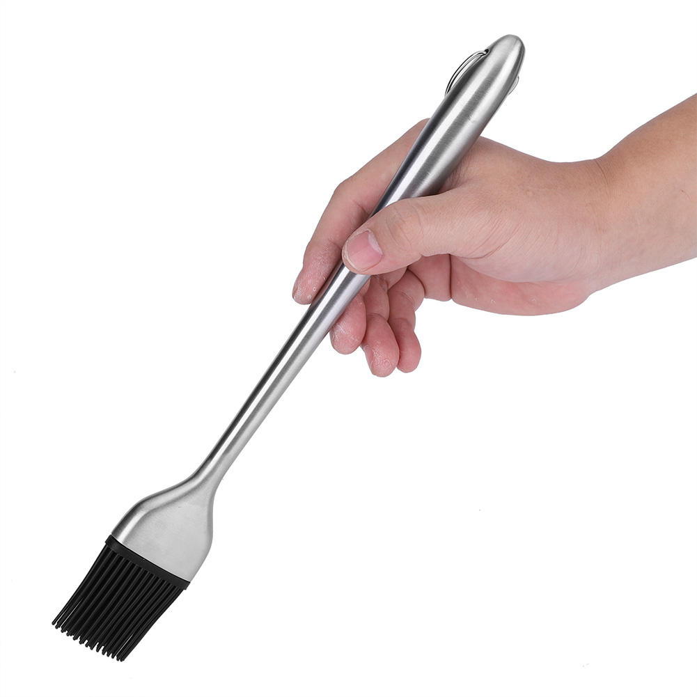Grillpinsel Mit Edelstahlgriff Und Silikonkopf Zum Einfetten Und Braten (30 Cm)
