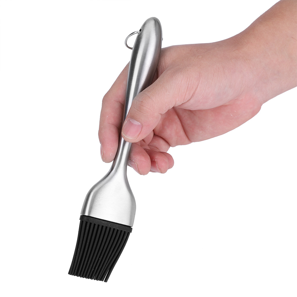 Grillpinsel Mit Edelstahlgriff Und Silikonkopf Zum Einfetten Und Braten (20 Cm)