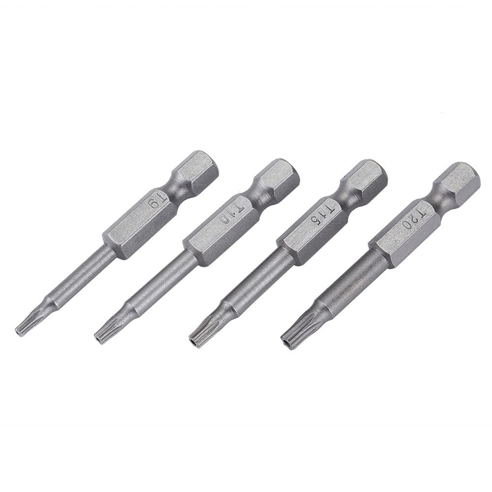12-teiliges Set Magnetischer Sicherheitsstern-schraubendreherbits Aus Chrom-vanadium-stahl, 1/4 Zoll Sechskantschaft, T5-t40