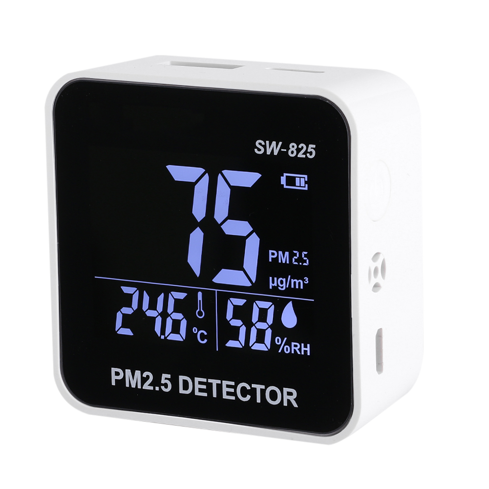 Sndway Digitaler Led-luftqualitätsmonitor Mit Pm2,5-detektor, Temperatur- Und Feuchtigkeitsmesser