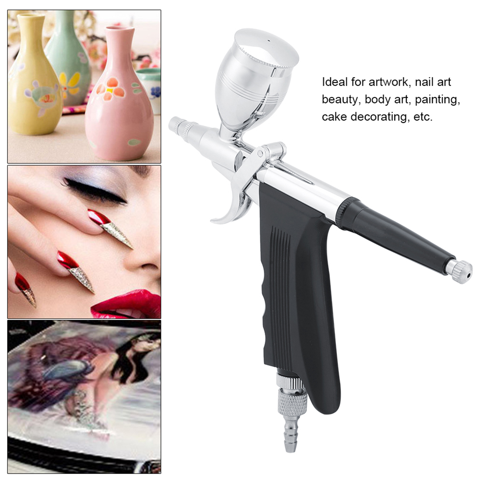 Dual-action-airbrush-kompressor-set Für Bastelarbeiten, Kuchenfarben Und Kunst – Spritzpistolen-set Mit Werkzeugen