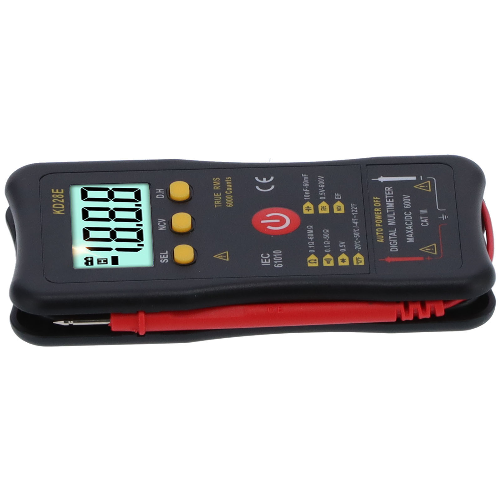 Multifunktions-digitalmultimeter Mit Datenspeicherung, Kontaktlosem Typ, True Rms, Intelligentes Tragbares Voltmeter (kd28e)