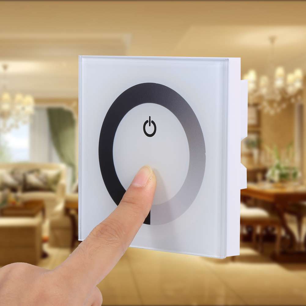 Einfarbiger Touchpanel-dimmer-wandschalter-controller Für Led-lichtleiste (12–24 V Dc), Weiß