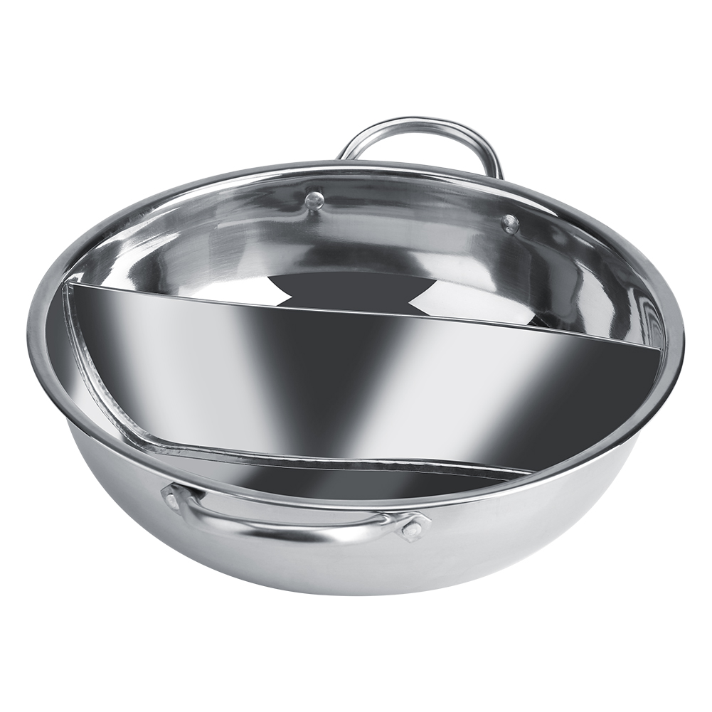 Dickwandiger Edelstahl-warmhaltetopf Mit Zwei Geschmacksrichtungen, Induktionsgeeignet, 29 Cm Durchmesser